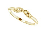 14K Yellow Gold Angel Wings Stackable Band Ring