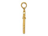 14k Yellow Gold 3D Polished Key pendant