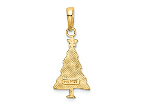 14K Yellow Gold Polished Christmas Tree Pendant
