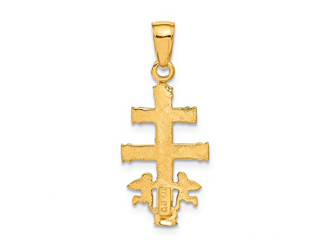 14K Yellow Gold Cara Vaca Crucifix Pendant