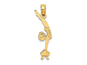 14k Yellow Gold Textured Gymnastics Charm