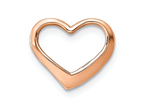 10K Rose Gold Polished Floating Heart Chain Slide Pendant