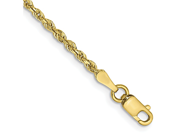 10k Yellow Gold 2mm Diamond-Cut Quadruple Rope Link Bracelet