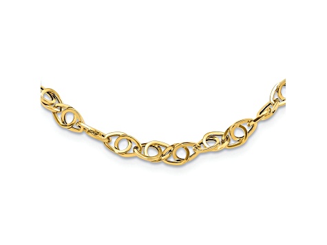 14K Yellow Gold Polished Fancy Link 18.25-inch Necklace