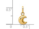 14K Yellow Gold Polished Puffed Moon Charm