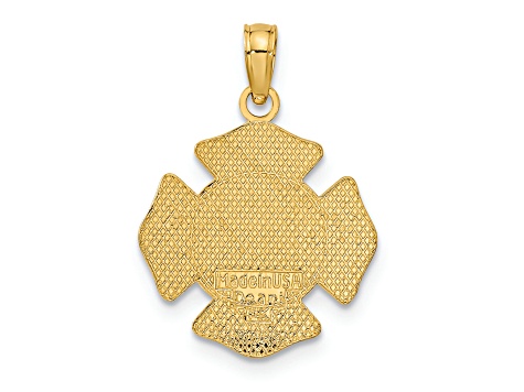 14K Yellow Gold Small St. Florian Badge Pendant