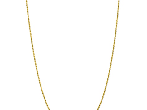 10k Yellow Gold 2mm Solid Diamond-Cut Quadruple Rope 18 Inch Chain