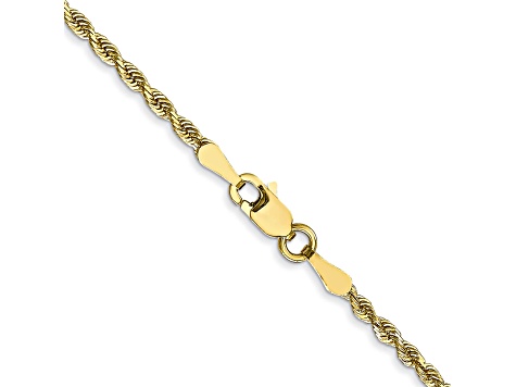 10k Yellow Gold 2mm Solid Diamond-Cut Quadruple Rope 18 Inch Chain