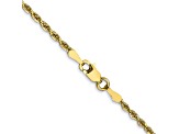 10k Yellow Gold 2mm Solid Diamond-Cut Quadruple Rope 18 Inch Chain