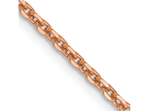 14k Rose Gold 1.65mm Solid Diamond-Cut Cable 18 Inch Chain