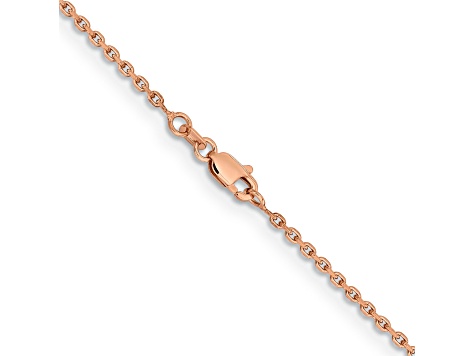 14k Rose Gold 1.65mm Solid Diamond-Cut Cable 18 Inch Chain