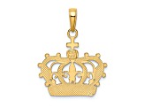 14K Yellow Gold with White Rhodium Crown Pendant