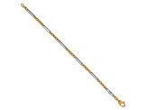 14K Two-Tone Oval and Paperclip Link 7.5 Inch Bracelet