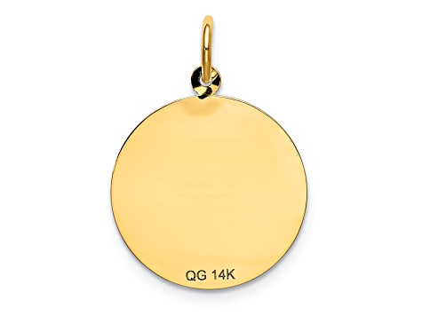 14k Yellow Gold Diamond-Cut, Textured and Laser Design Happy Birthday Disc Charm