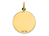 14k Yellow Gold Diamond-Cut, Textured and Laser Design Happy Birthday Disc Charm