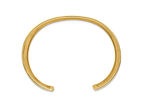 14K Yellow Gold Hammered 47mm Wide Cuff Bangle