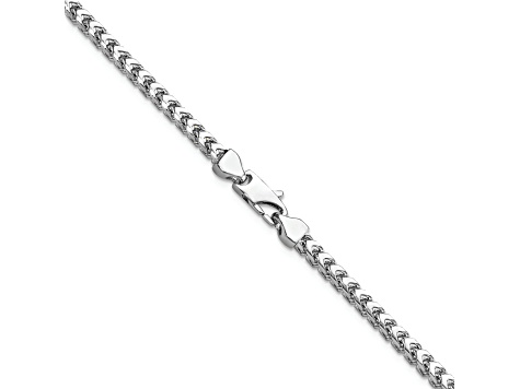 14K White Gold 3mm Franco Chain Necklace