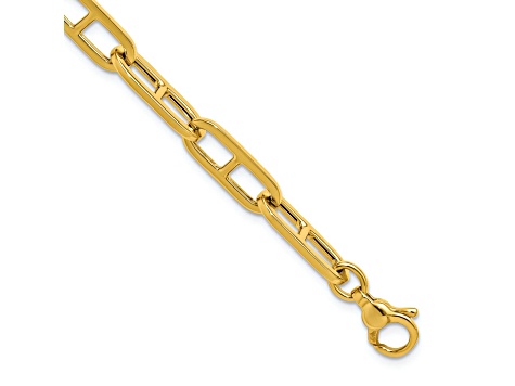 14K Yellow Gold 6.6mm Anchor Link 7.5 Inch Bracelet