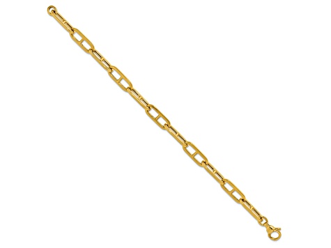 14K Yellow Gold 6.6mm Anchor Link 7.5 Inch Bracelet