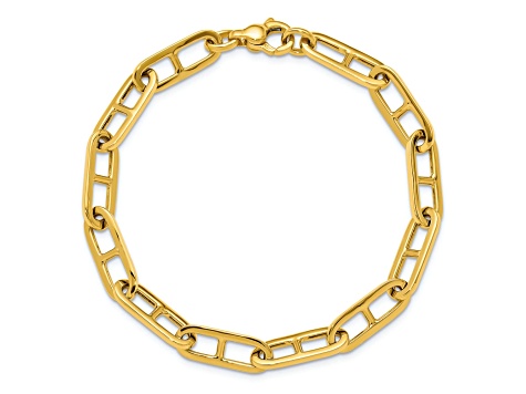 14K Yellow Gold 6.6mm Anchor Link 8 inch Bracelet