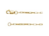 14K Yellow Gold 1.2mm Elongated Box Chain Necklace, 16 Inches.