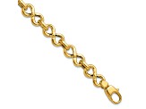 14K Yellow Gold Polished Fancy Infinity Link Bracelet