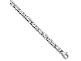 Rhodium Over 14k White Gold 4.3mm Hand-polished Fancy Link Bracelet