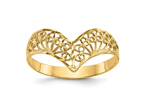 14k Gold Diamond-Cut Filigree Ring