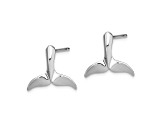 Rhodium Over 14k White Gold Whale Tail Stud Earrings