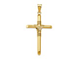 14k Yellow Gold Polished with Center Wrap Tube Cross Pendant