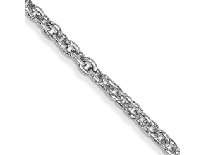 Rhodium Over 14k White Gold 1.4mm Solid Forzantine Cable 22 Inch Chain