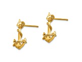 14k Yellow Gold 3D Anchor with Rope Stud Earrings
