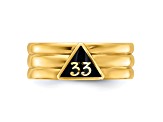 10K Yellow Gold Men's Polished with Black Enamel 33rd Degree Masonic Ring