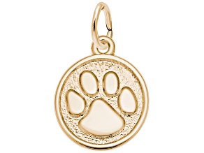 14K Yellow Gold Paw Print Charm