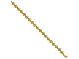 14k Yellow Gold Textured Clam Shell Link Bracelet