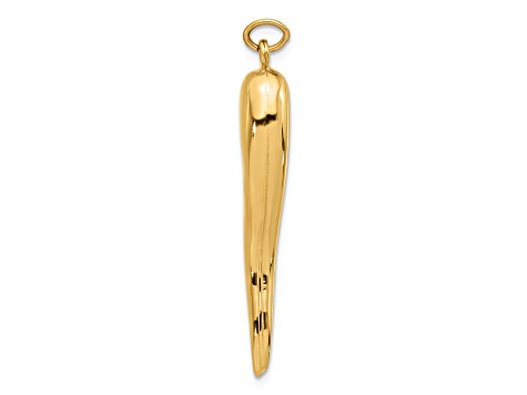 14k Yellow Gold Polished Italian Horn Pendant