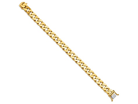 14K Yellow Gold 10mm Hand-Polished Fancy Link Bracelet