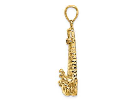 14k Yellow Gold Lighthouse with Wave Charm