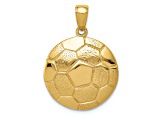14k Yellow Gold Textured Soccer Ball Pendant