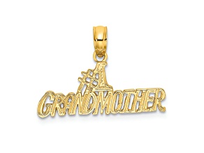 14k Yellow Gold Textured #1 Grandmother Charm
