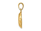14k Yellow Gold Polished and Textured Open-backed Volleyball Pendant