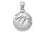 Rhodium Over 14k White Gold Polished and Textured Open-backed Volleyball Pendant