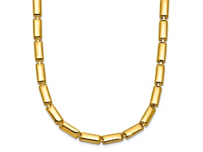 14k Yellow Gold Polished Bar Link 18.25 Inch Necklace