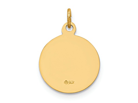 14K Yellow Gold Guardian Angel Medal Charm