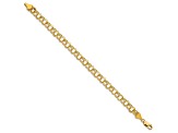 14k Yellow Gold Diamond-Cut 7.5mm Double Link Charm Bracelet