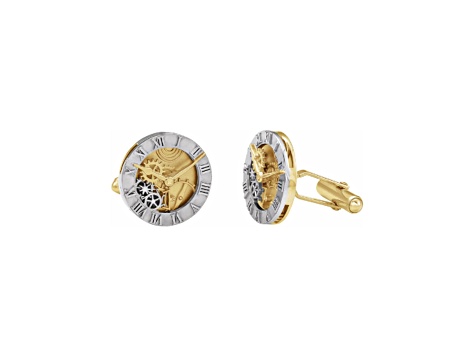 14K White and Yellow Gold Two-tone Cuff Links