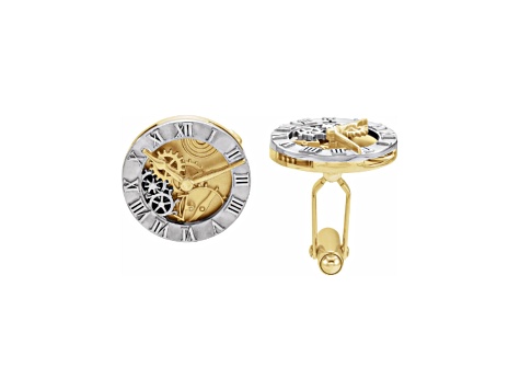 14K White and Yellow Gold Two-tone Cuff Links
