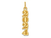 14K Yellow Gold Polished and Satin Vertical 2024 Charm