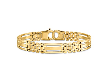 Picture of 14K Yellow Gold Polished and Satin 8.75-inch Men's Link Bracelet