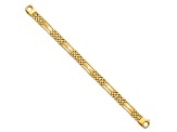 14K Yellow Gold Polished and Satin 8.75-inch Men's Link Bracelet